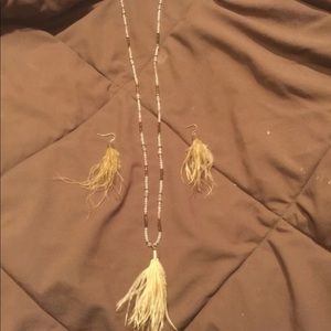 Plunder fawn earrings and altered necklace